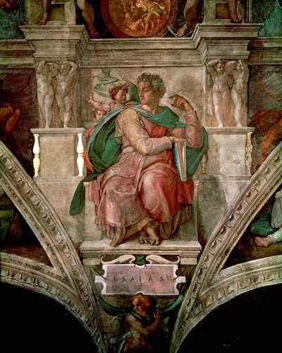 Sistine Chapel Ceiling: The Prophet Isaiah (pre restoration) by Michelangelo Buonarroti